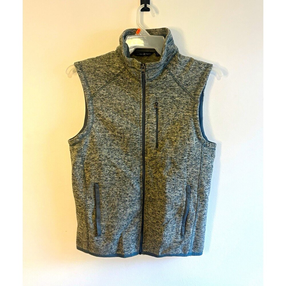 Beverly Hills Polo Club Men's Gray Full Zip Vest w/ Pockets Stand-Up M